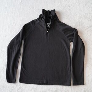 Meister Sport‎ pullover Women's Medium 1/4 Zip Pullover Solid Sweater Black